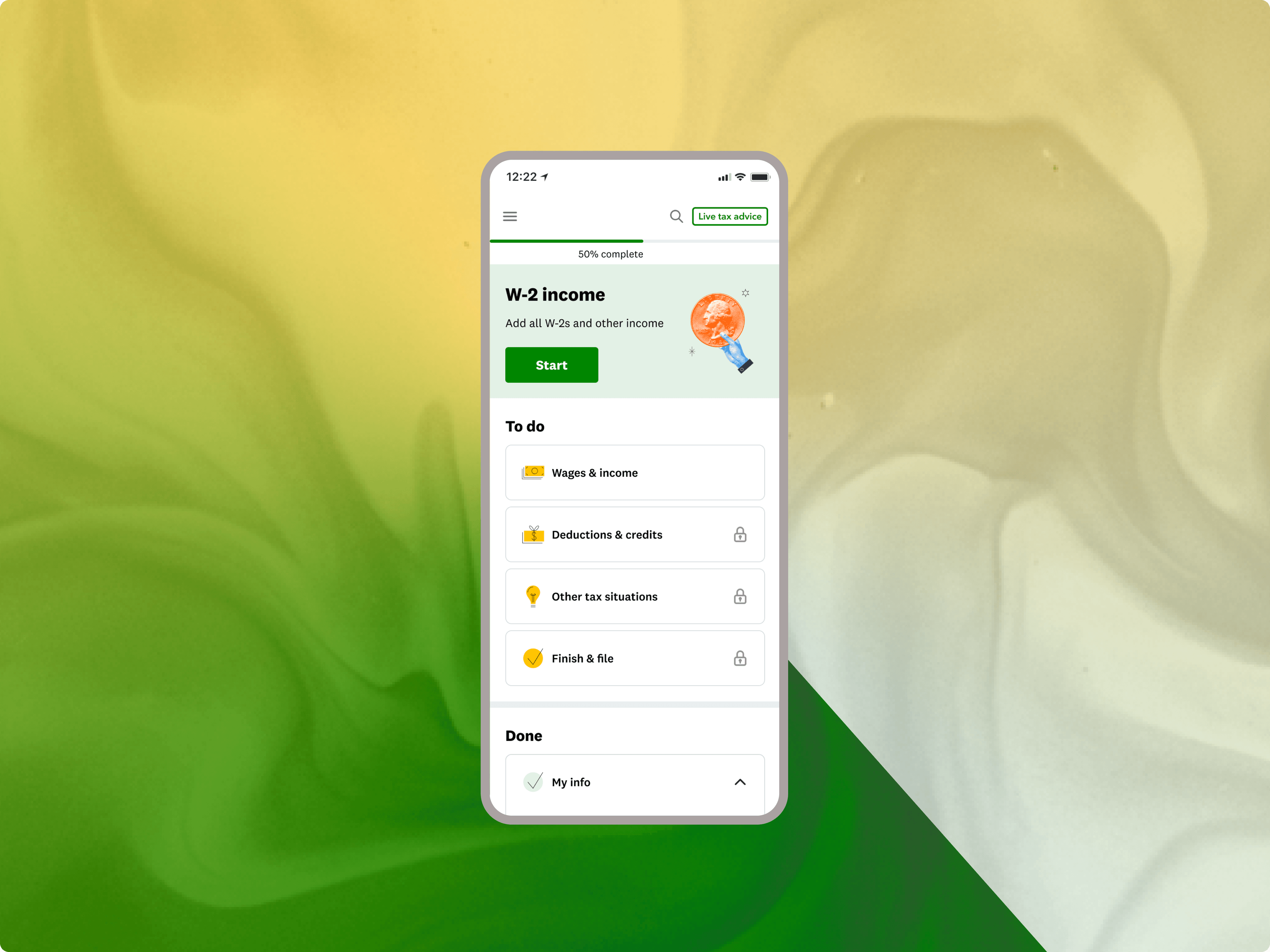 Credit Karma Tax mobile experience showing the filing flow
